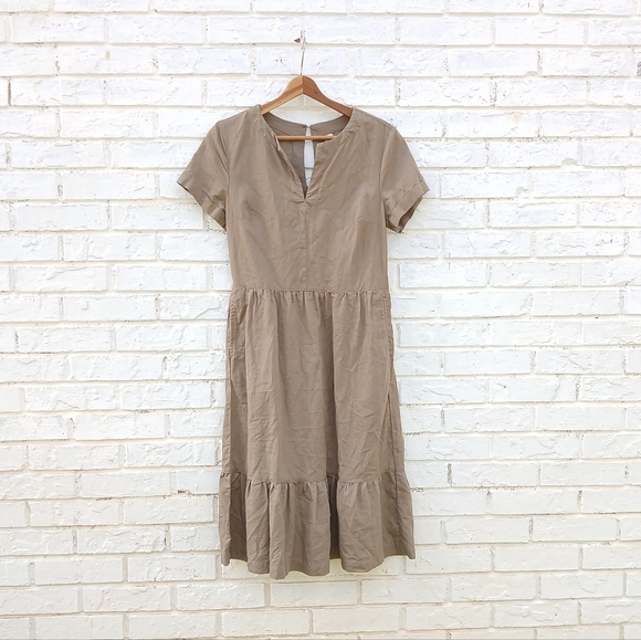 Pact Organic Cotton Linen Canopy Notch Neck Dress - Picture 3 of 10